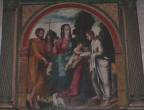 Obra pictórica de Luis de Morales (apodado el Divino) - La Virgen y los Santos Juanes, ubicada en el interior la Iglesia de Nuestra Señora de Rocamador